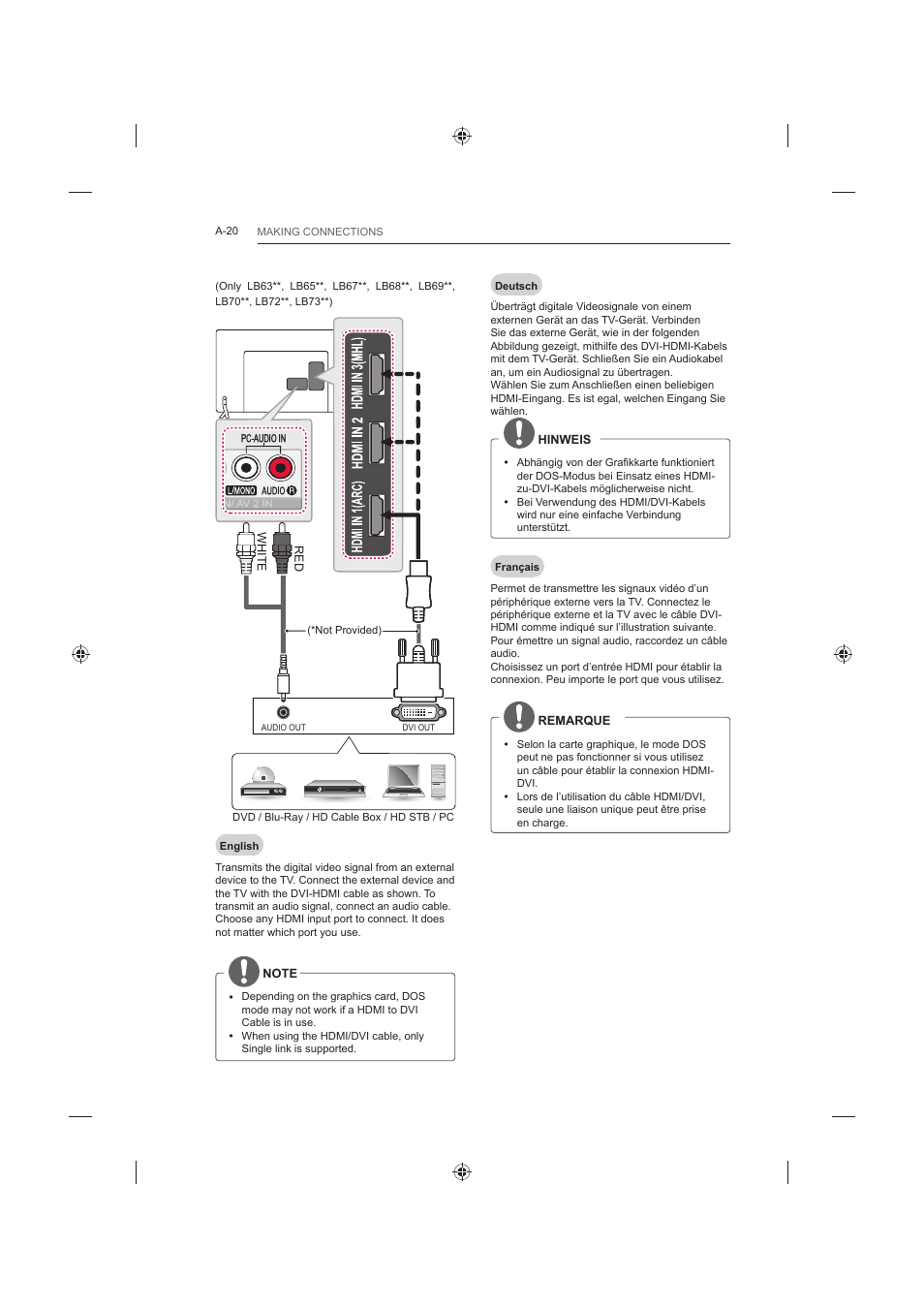 LG 42LB652V User Manual | Page 20 / 360