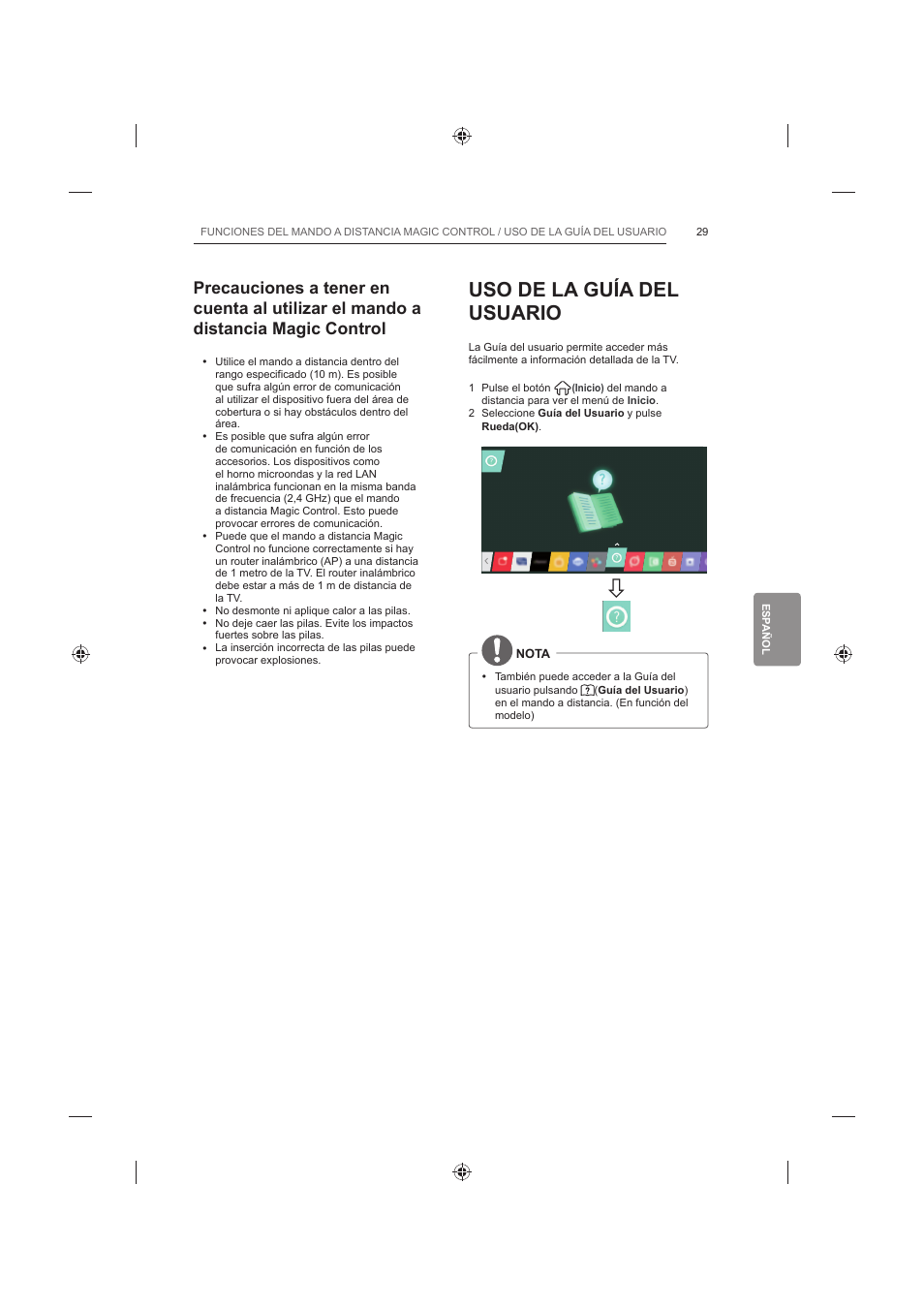 Uso de la guía del usuario | LG 42LB652V User Manual | Page 217 / 360
