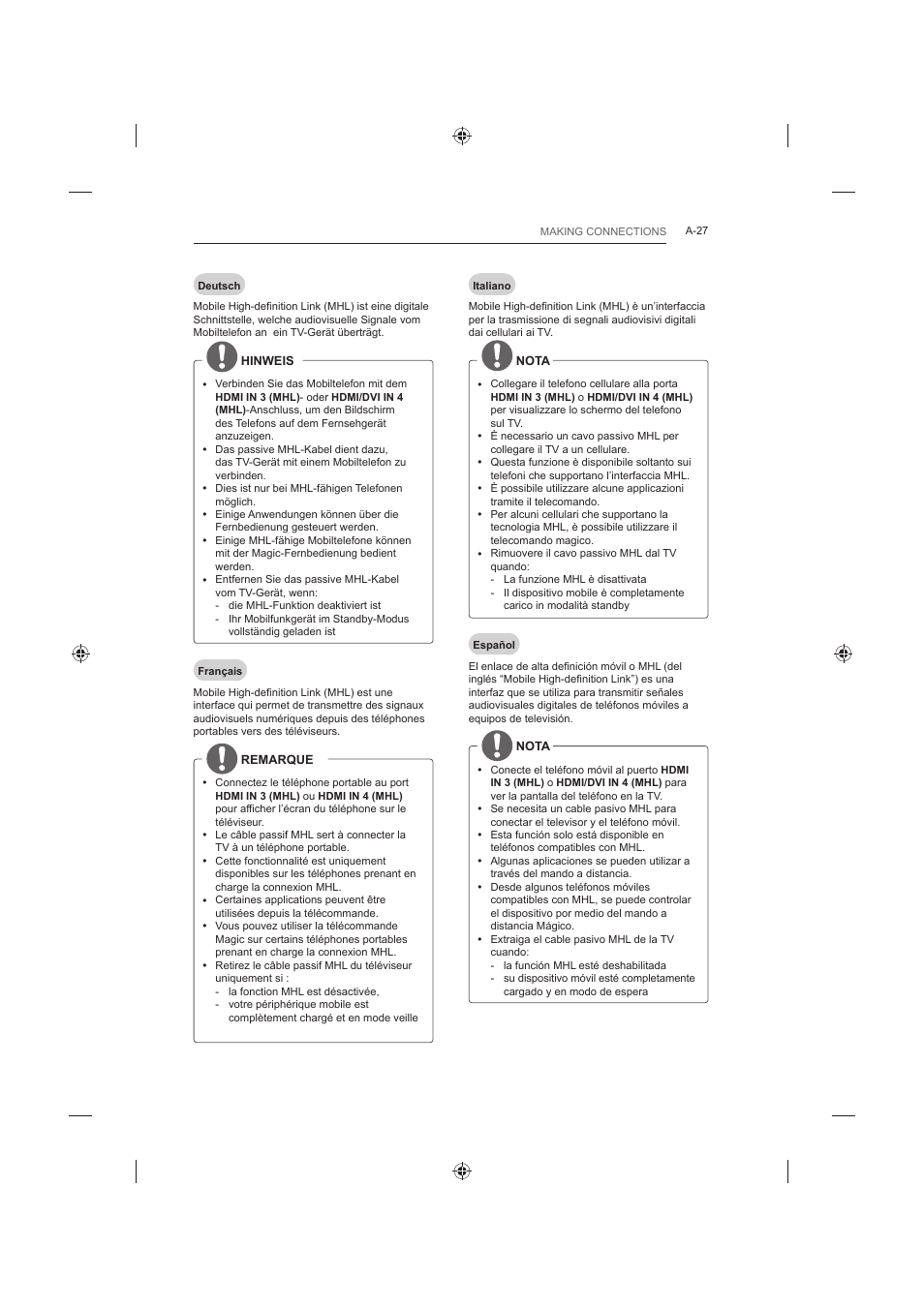 LG 42LB652V User Manual | Page 27 / 360