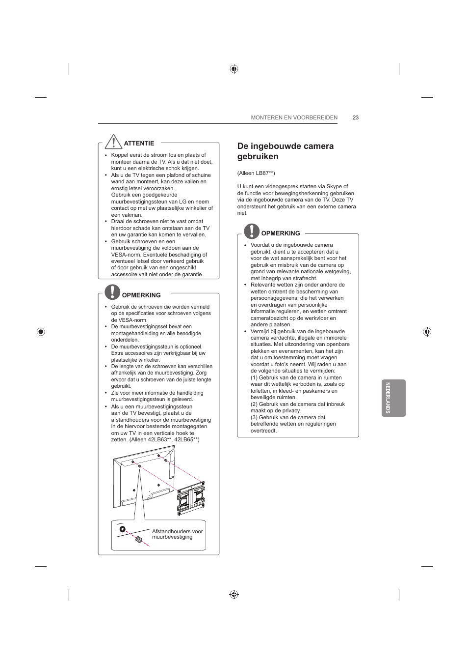 De ingebouwde camera gebruiken | LG 42LB652V User Manual | Page 275 / 360