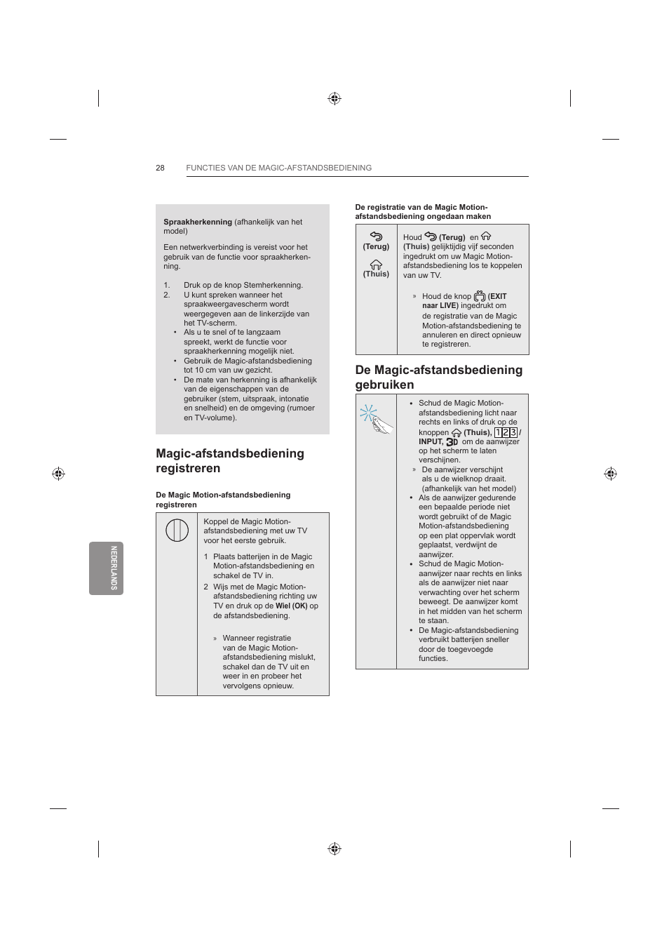 De magic-afstandsbediening gebruiken, Magic-afstandsbediening registreren | LG 42LB652V User Manual | Page 280 / 360