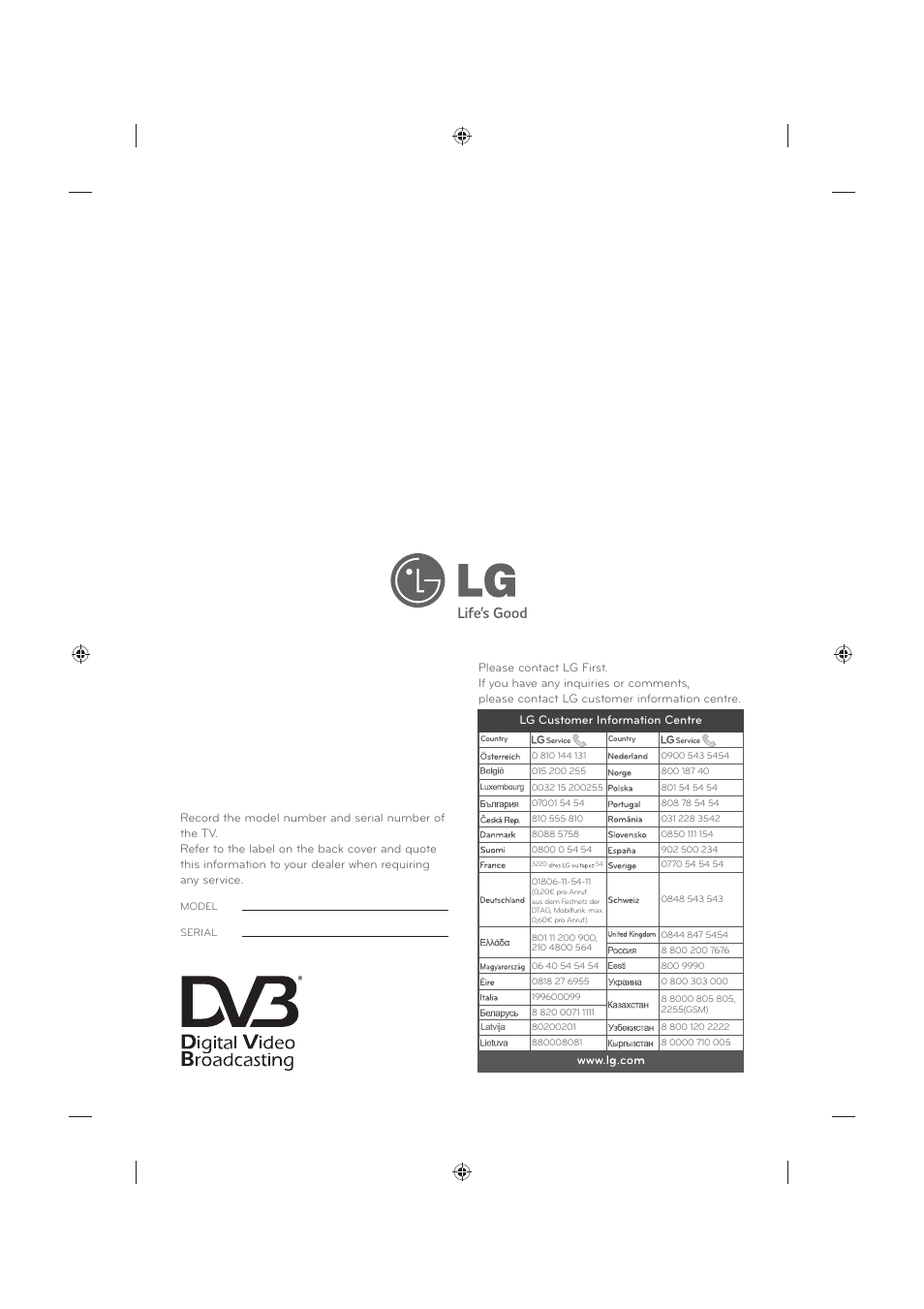 LG 42LB652V User Manual | Page 360 / 360