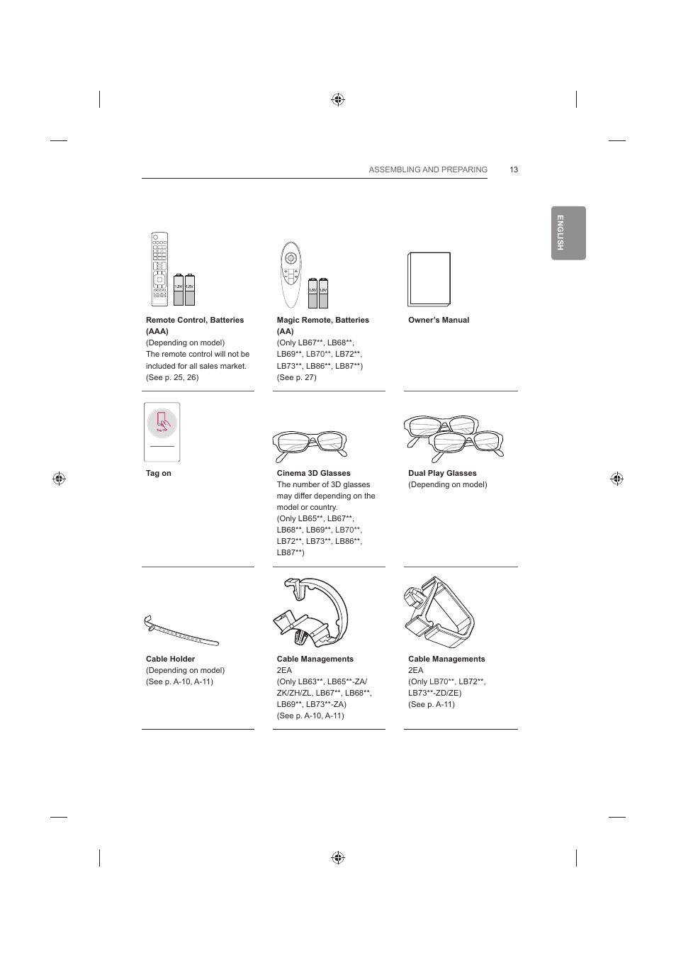 Mark list flashbk energy saving, Av mode input | LG 42LB652V User Manual | Page 61 / 360