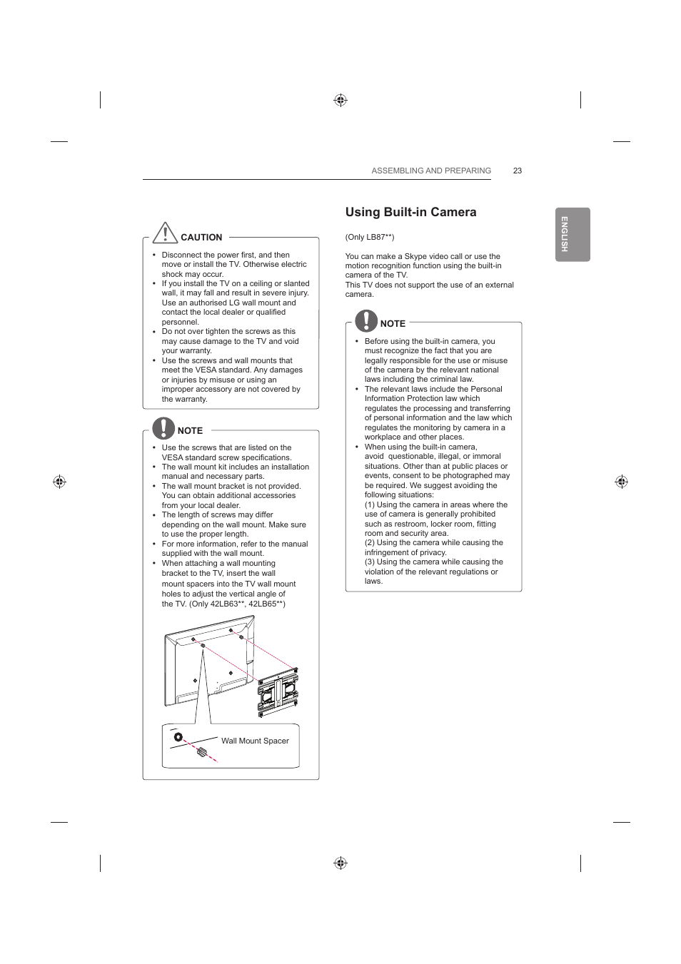 Using built-in camera | LG 42LB652V User Manual | Page 71 / 360