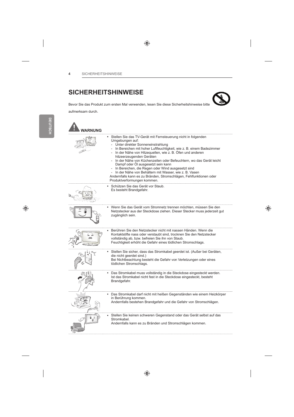 Sicherheitshinweise | LG 42LB652V User Manual | Page 84 / 360