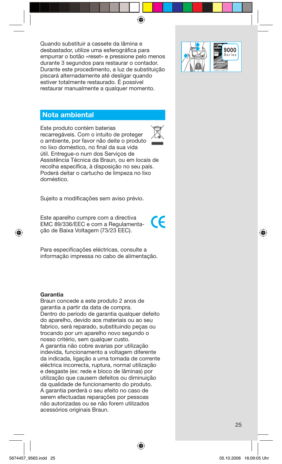 Nota ambiental | Braun 9565 Pulsonic User Manual | Page 25 / 59