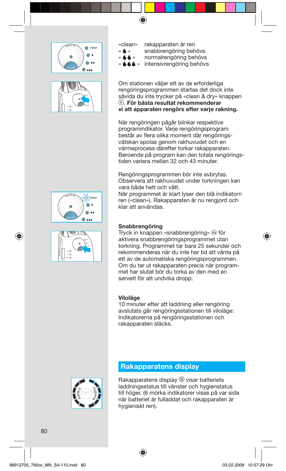 Rakapparatens display | Braun 790cc-5692 Series 7 User Manual | Page 80 / 109