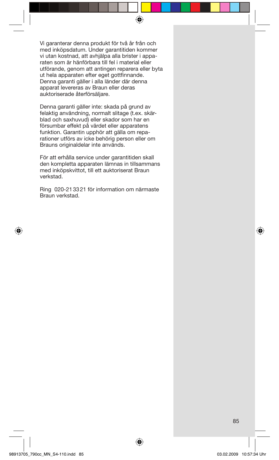 Braun 790cc-5692 Series 7 User Manual | Page 85 / 109