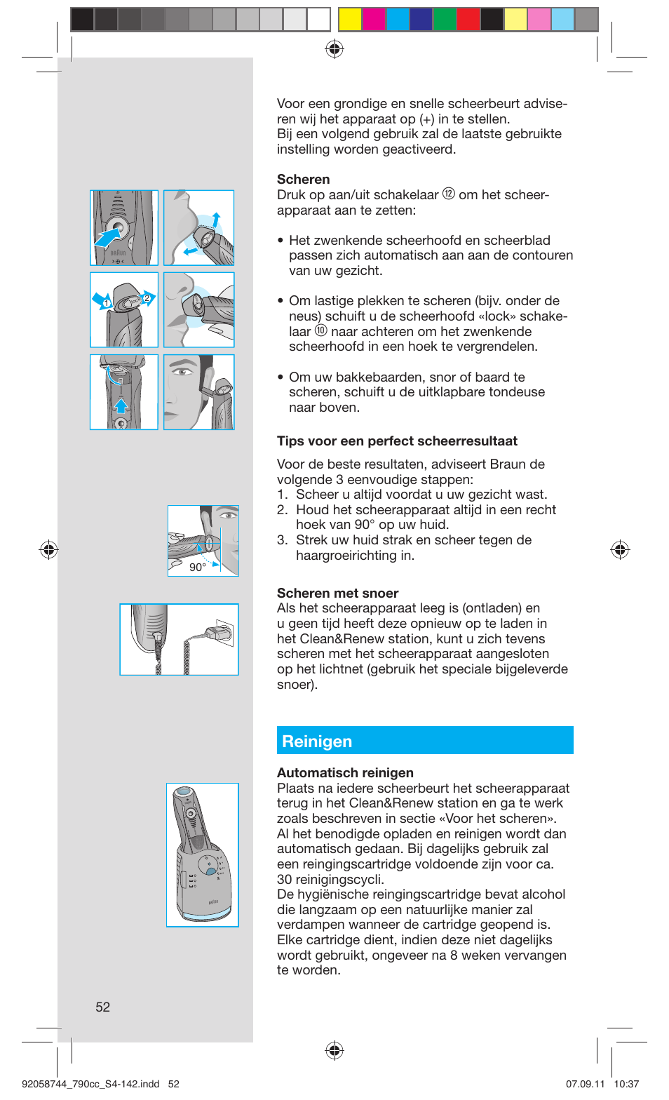 Reinigen | Braun 790cc-4 Series 7 User Manual | Page 52 / 140