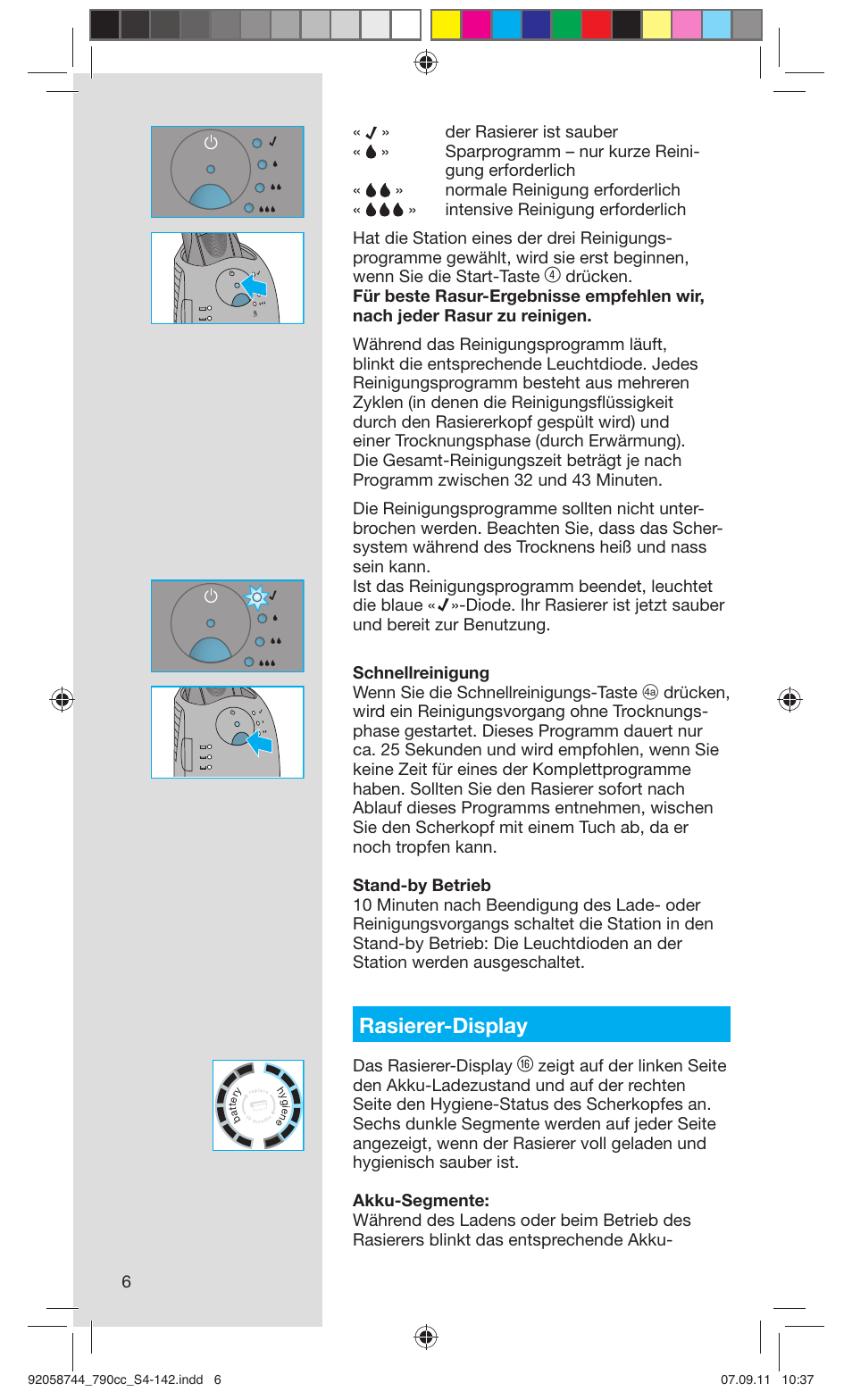 Rasierer-display | Braun 790cc-4 Series 7 User Manual | Page 6 / 140