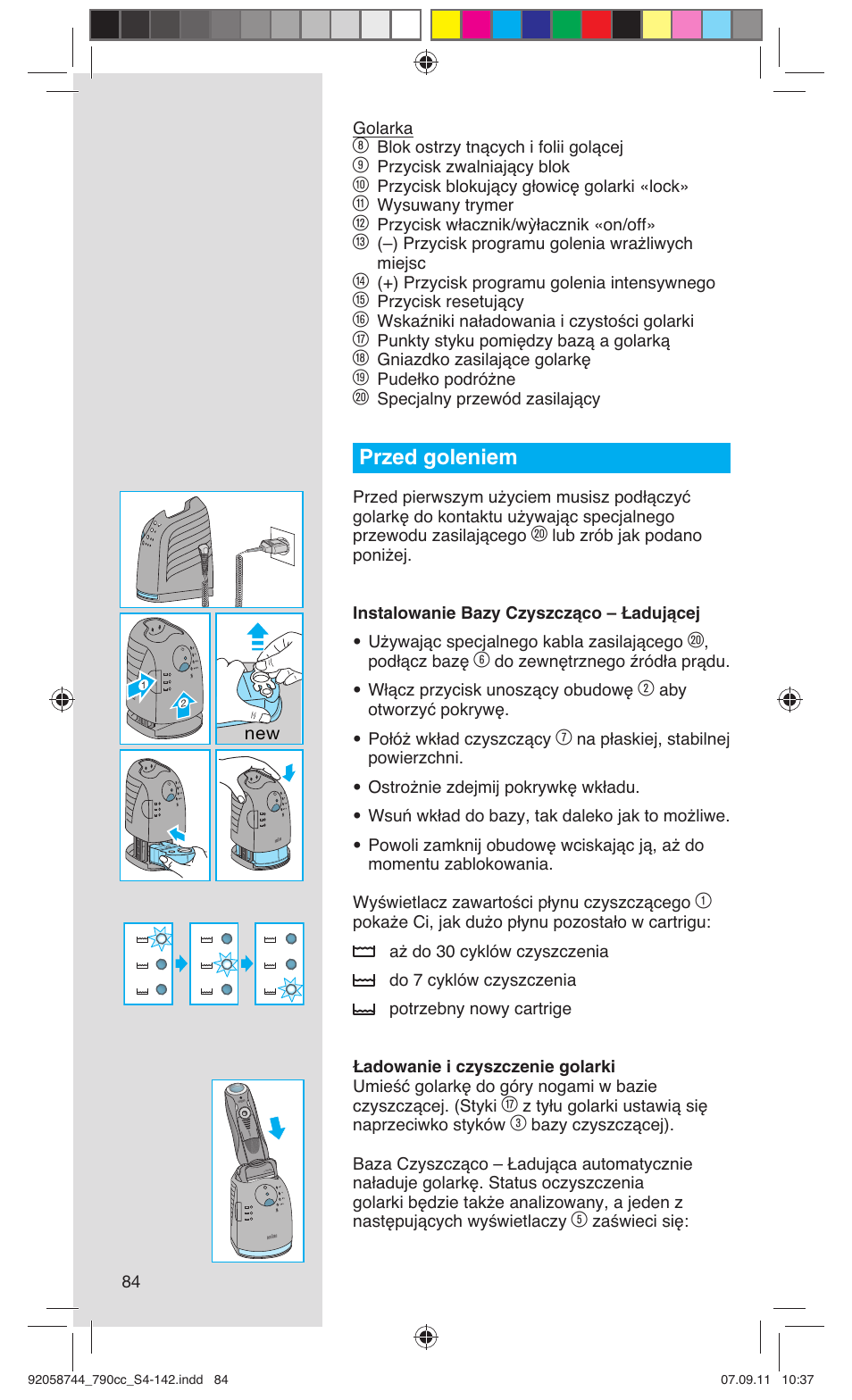 Przed goleniem | Braun 790cc-4 Series 7 User Manual | Page 84 / 140