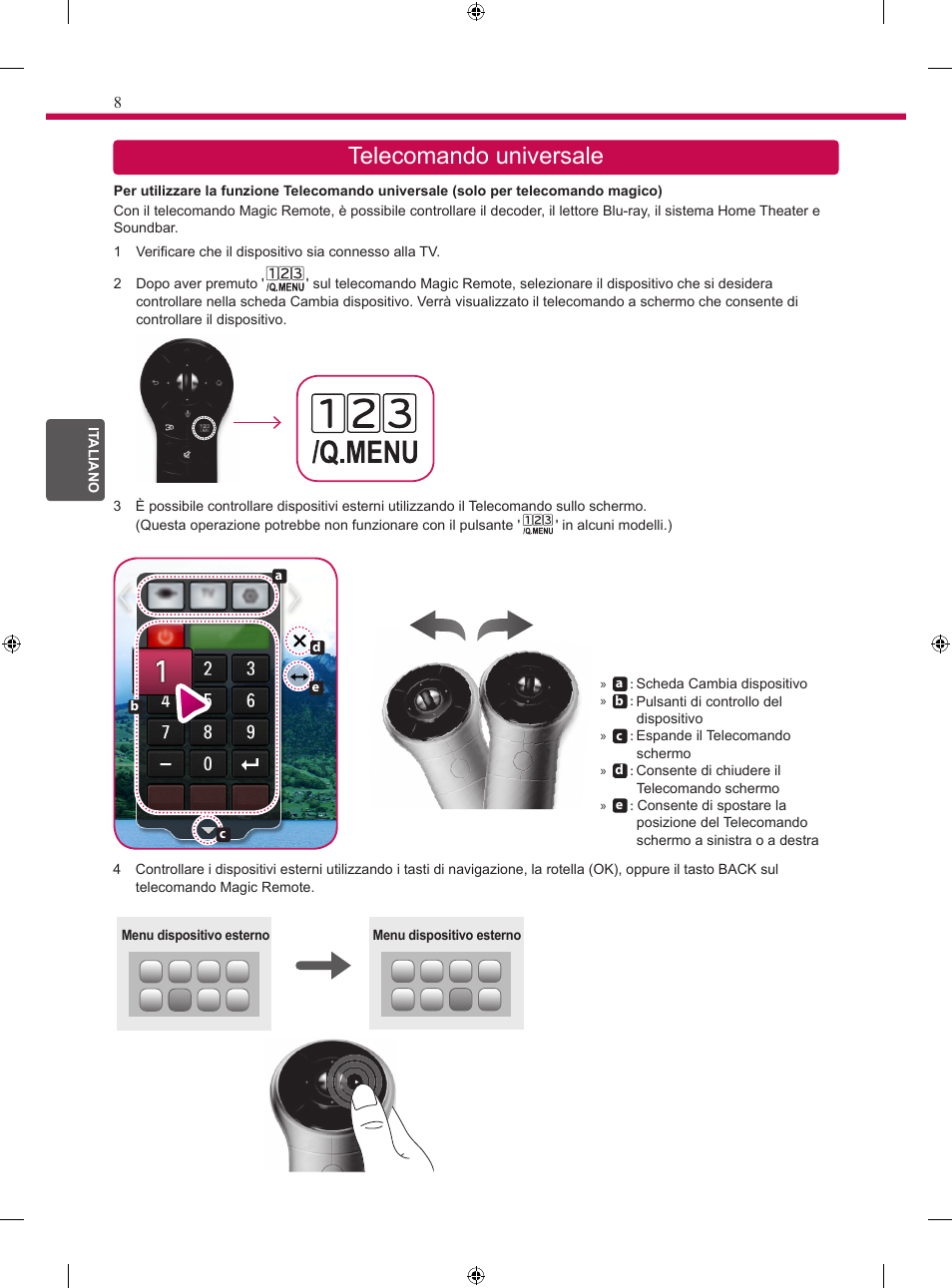 Telecomando universale, It a | LG 24MT35S User Manual | Page 40 / 62