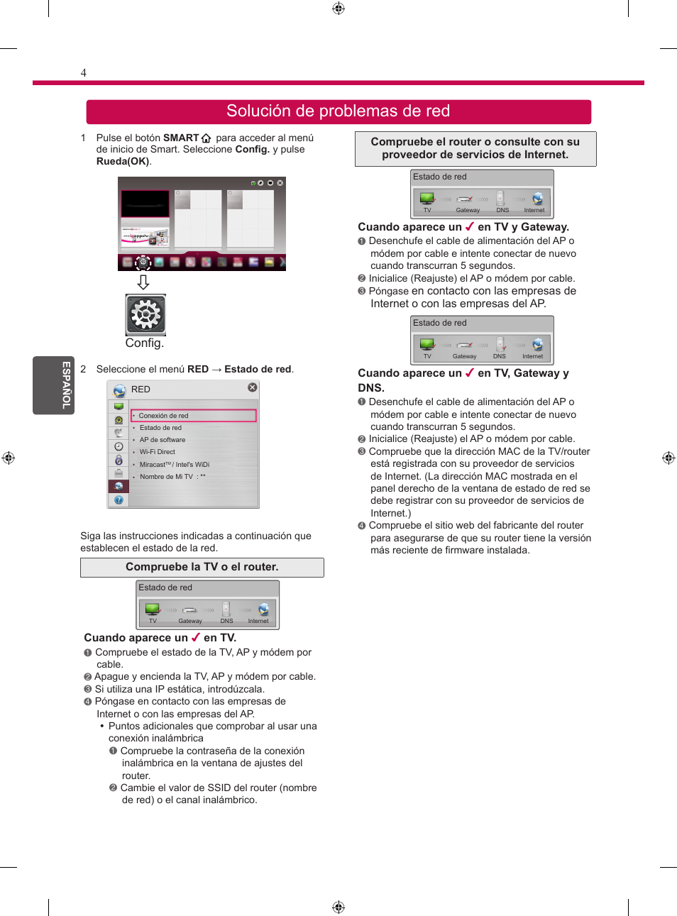 Solución de problemas de red | LG 24MT35S User Manual | Page 46 / 62