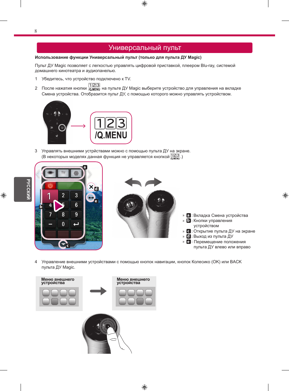 Универсальный пульт | LG 24MT35S User Manual | Page 60 / 62
