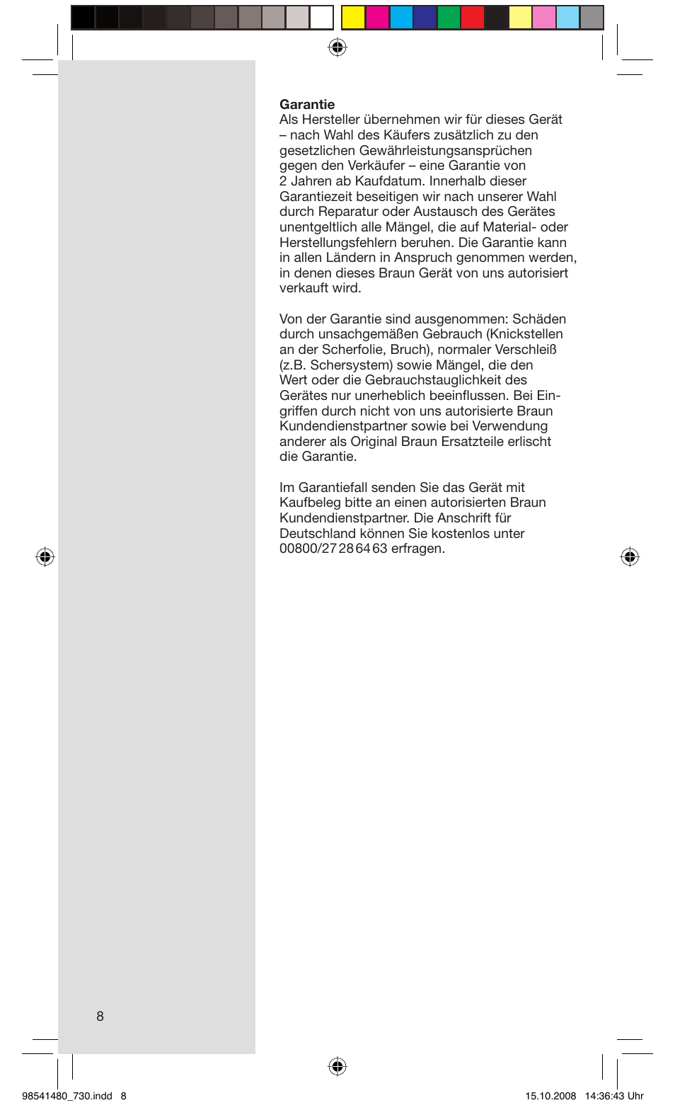 Braun 730-5694 Series 7 User Manual | Page 8 / 68