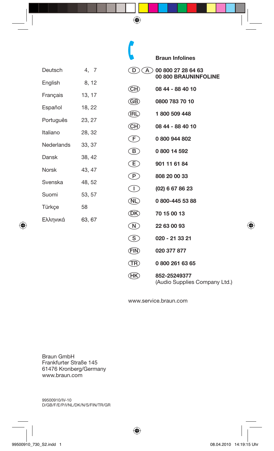 Braun 730s-4 Series 7  EU User Manual | Page 2 / 67