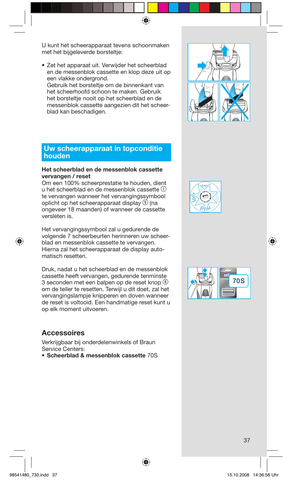 Uw scheerapparaat in topconditie houden, Accessoires | Braun 720 Series 7 User Manual | Page 37 / 68