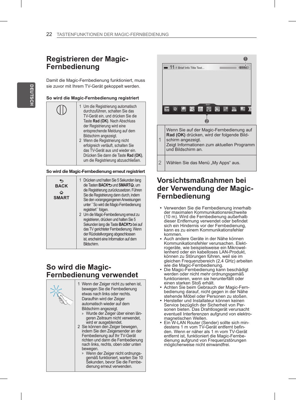 Registrieren der magic- fernbedienung, So wird die magic- fernbedienung verwendet | LG 50PH6608 User Manual | Page 83 / 275