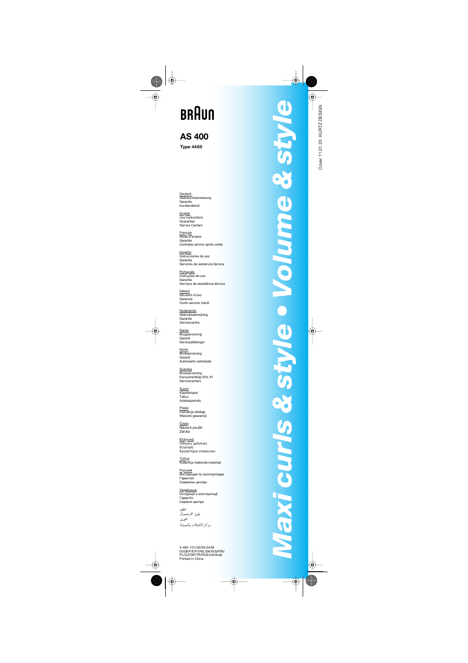 Braun AS400 Volume & Style User Manual | 21 pages