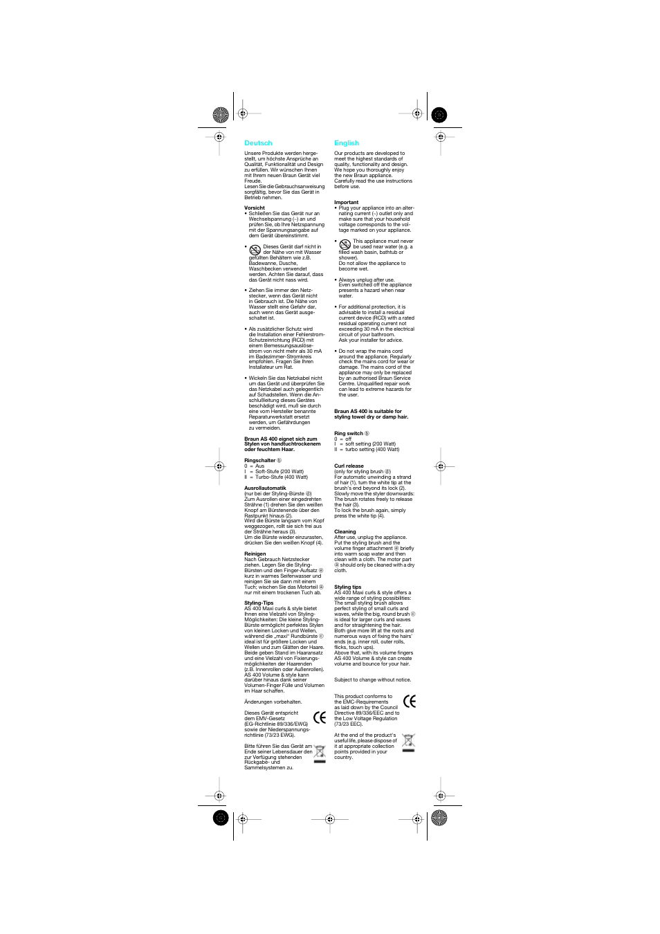 Braun AS400 Volume & Style User Manual | Page 4 / 21