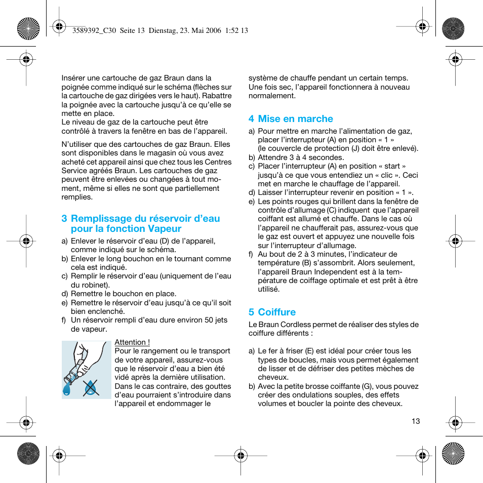 Braun C30S Cordless Styler User Manual | Page 12 / 53