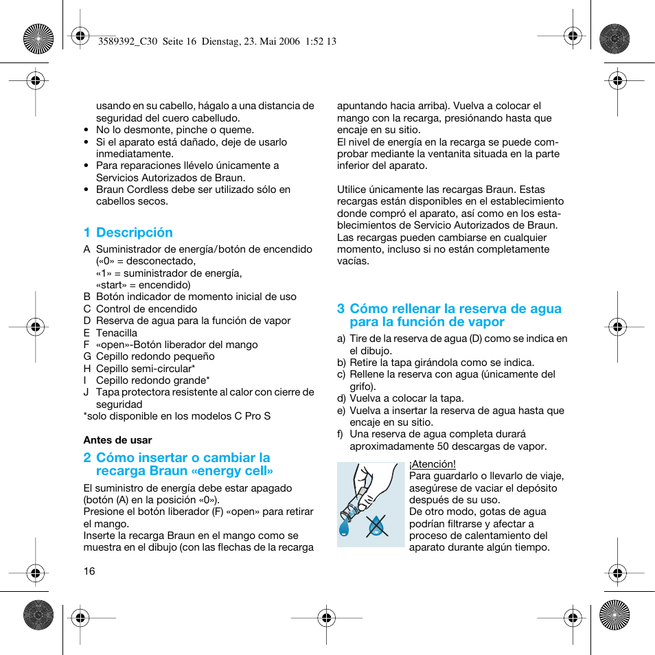 Braun C30S Cordless Styler User Manual | Page 15 / 53