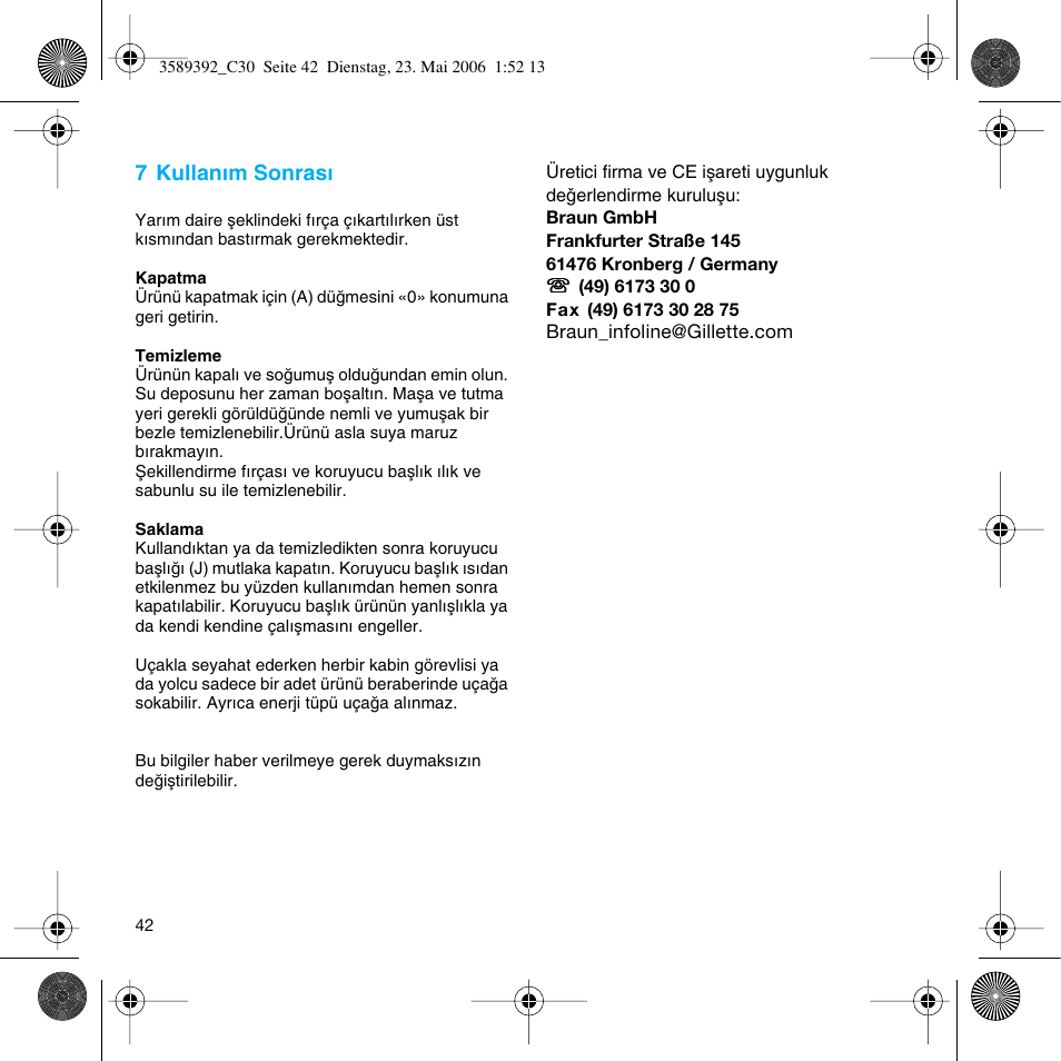 Braun C30S Cordless Styler User Manual | Page 41 / 53