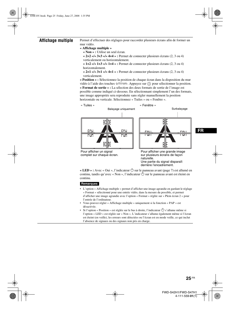 Fr affichage multiple | LG LS42F User Manual | Page 115 / 302