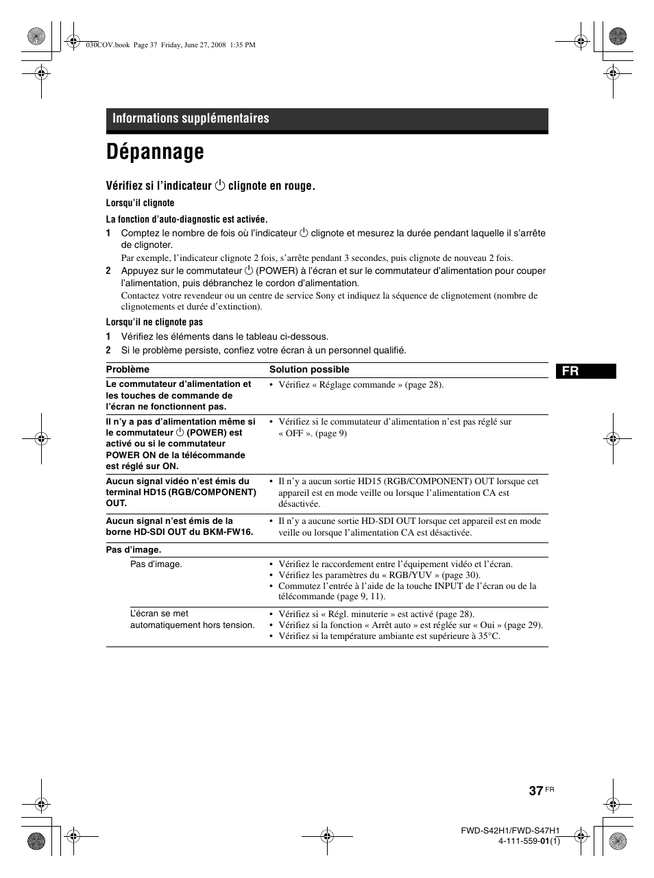 Dépannage, Informations supplémentaires | LG LS42F User Manual | Page 127 / 302