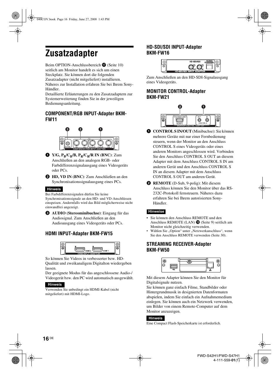 Zusatzadapter | LG LS42F User Manual | Page 148 / 302