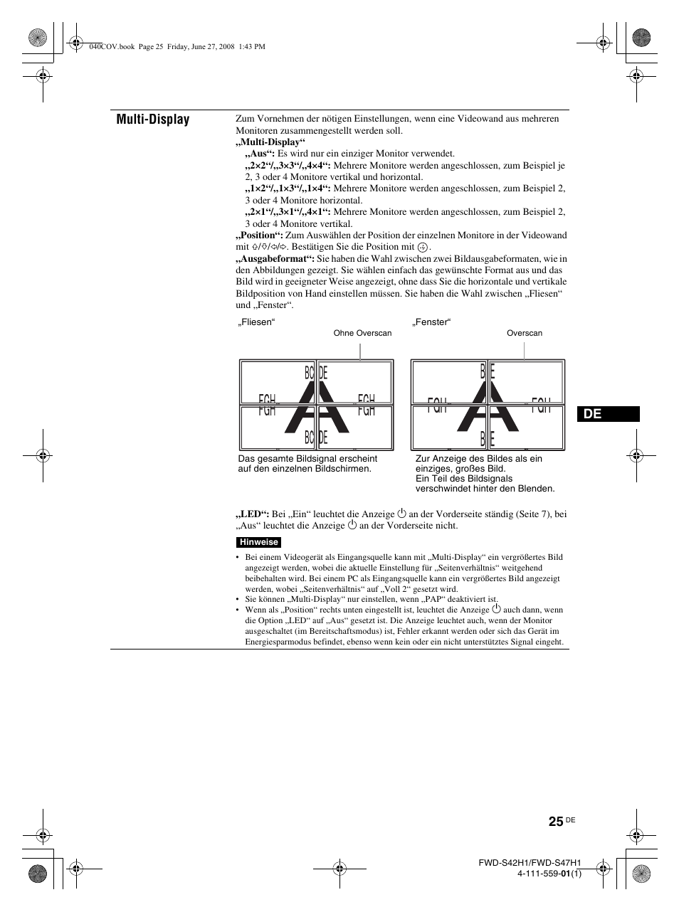 De multi-display | LG LS42F User Manual | Page 157 / 302