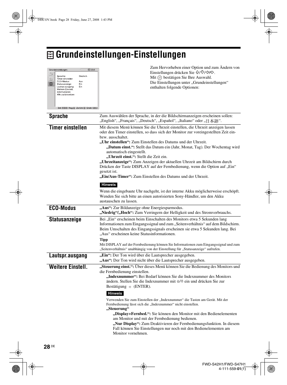 Grundeinstellungen-einstellungen | LG LS42F User Manual | Page 160 / 302