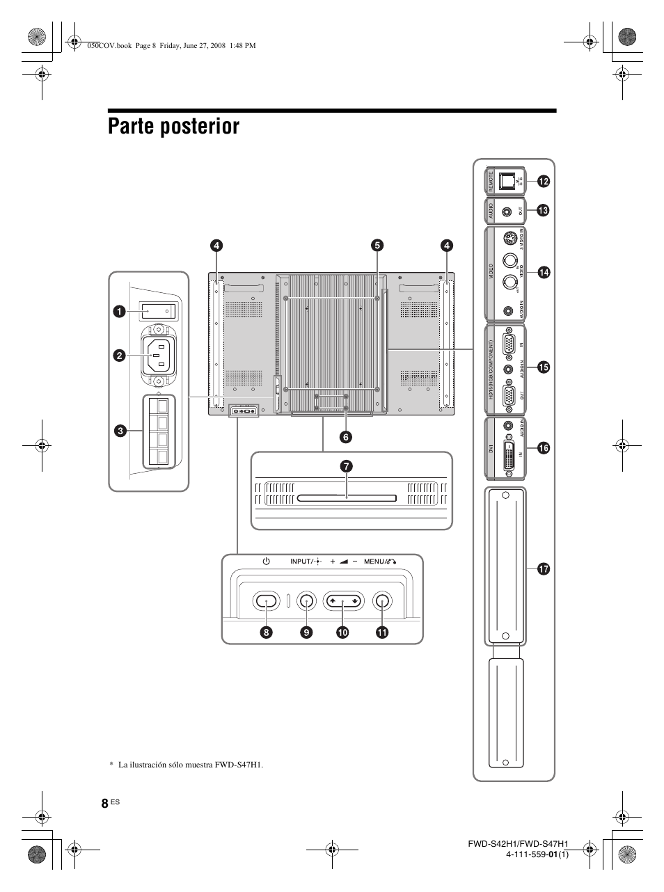 Parte posterior | LG LS42F User Manual | Page 184 / 302