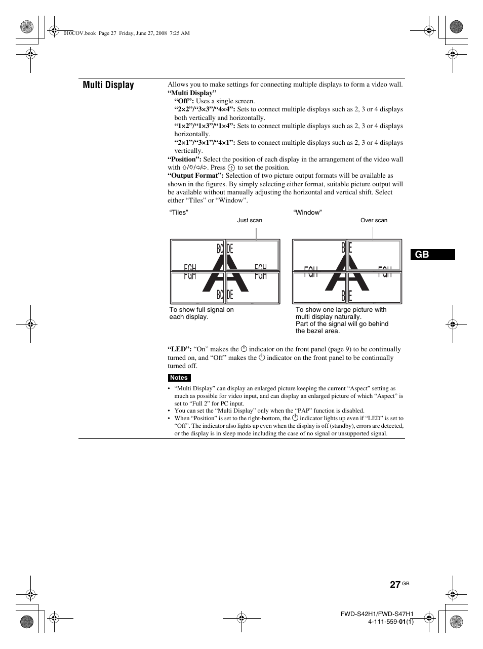 Gb multi display | LG LS42F User Manual | Page 73 / 302