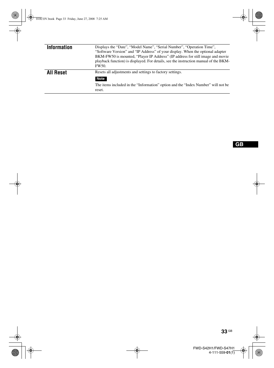 Gb information, All reset | LG LS42F User Manual | Page 79 / 302