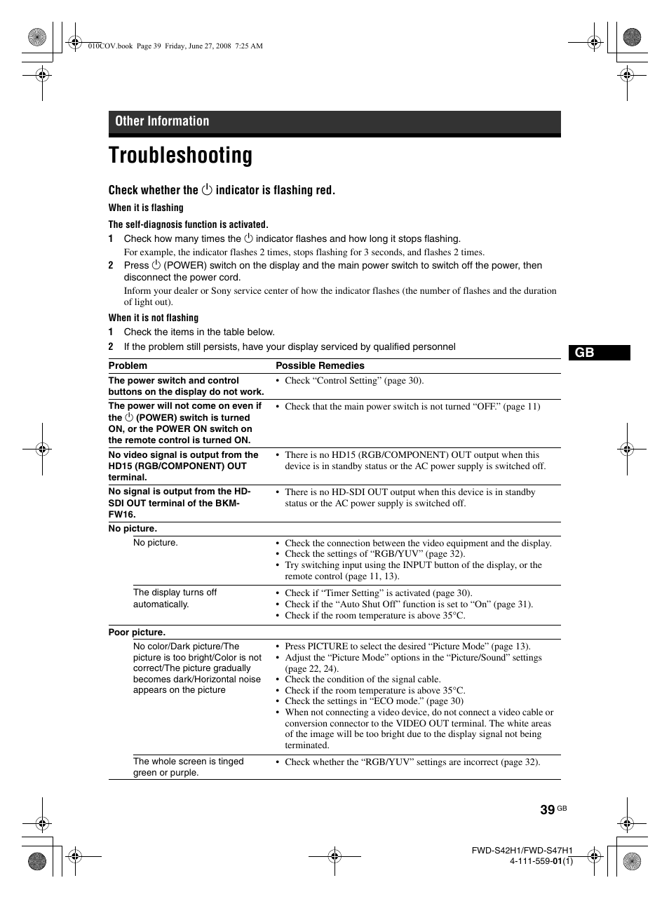 Troubleshooting, Other information | LG LS42F User Manual | Page 85 / 302