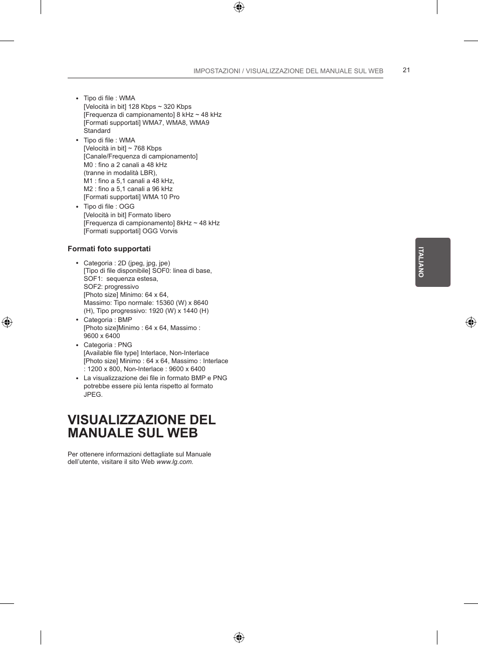 Visualizzazione del manuale sul web | LG 24LB450B User Manual | Page 108 / 231