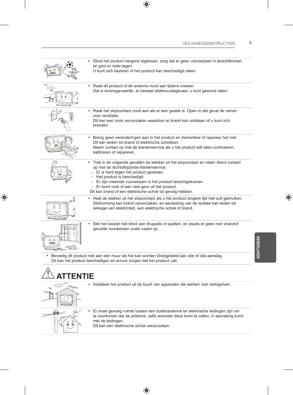 Attentie | LG 24LB450B User Manual | Page 162 / 231
