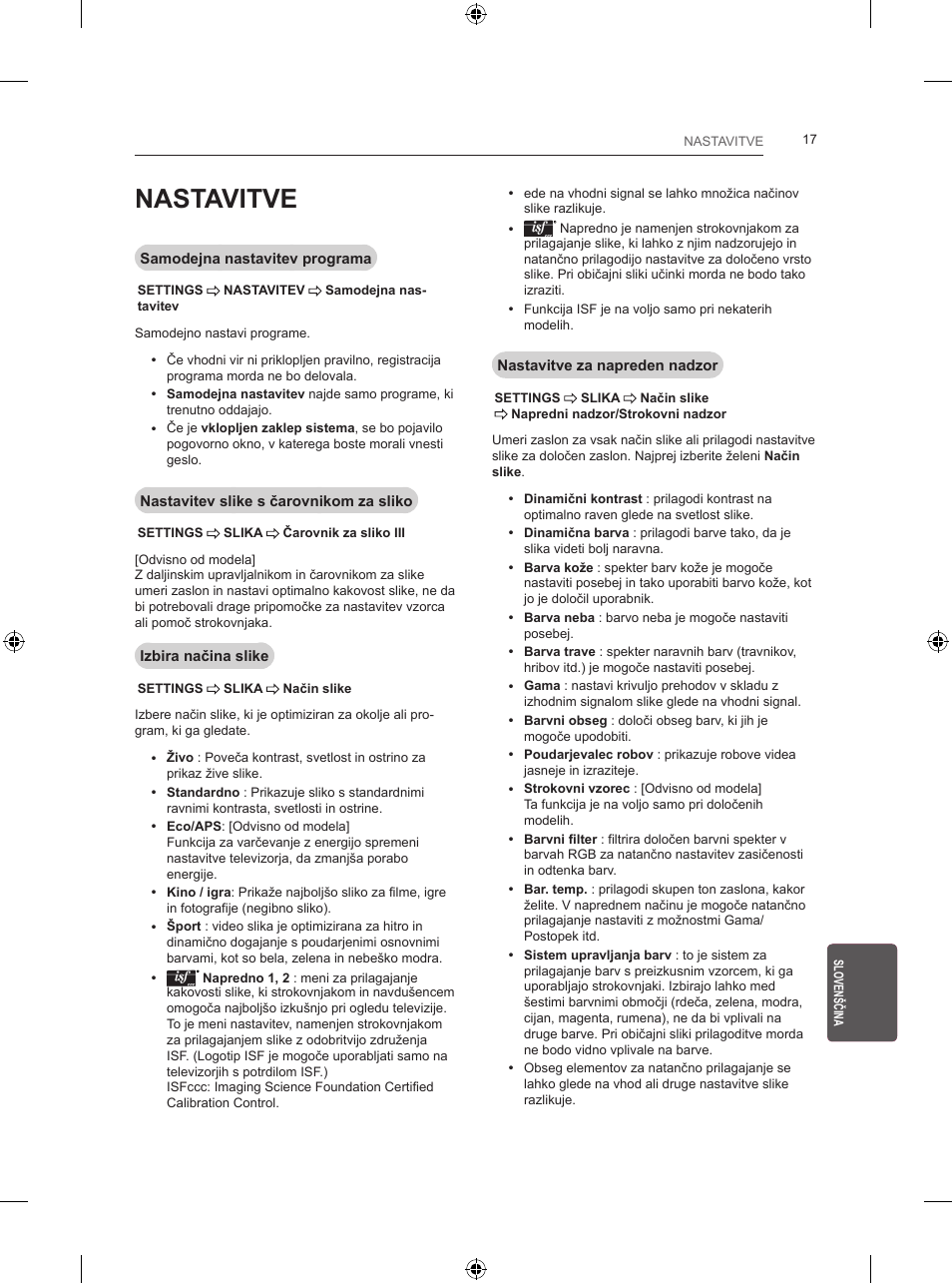 Nastavitve | LG 24LB450B User Manual | Page 218 / 231
