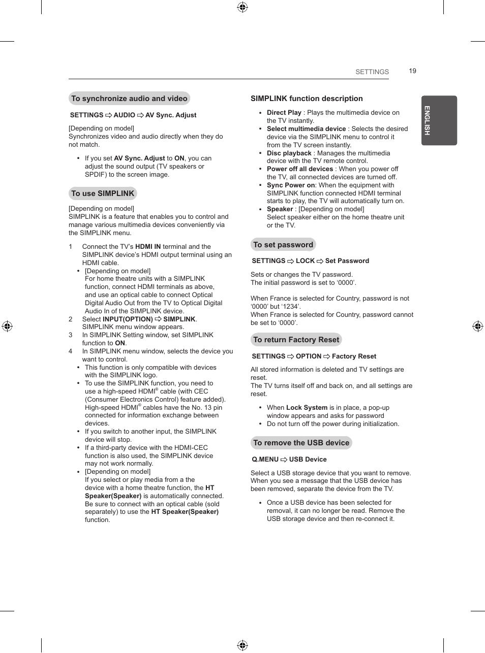 LG 24LB450B User Manual | Page 40 / 231