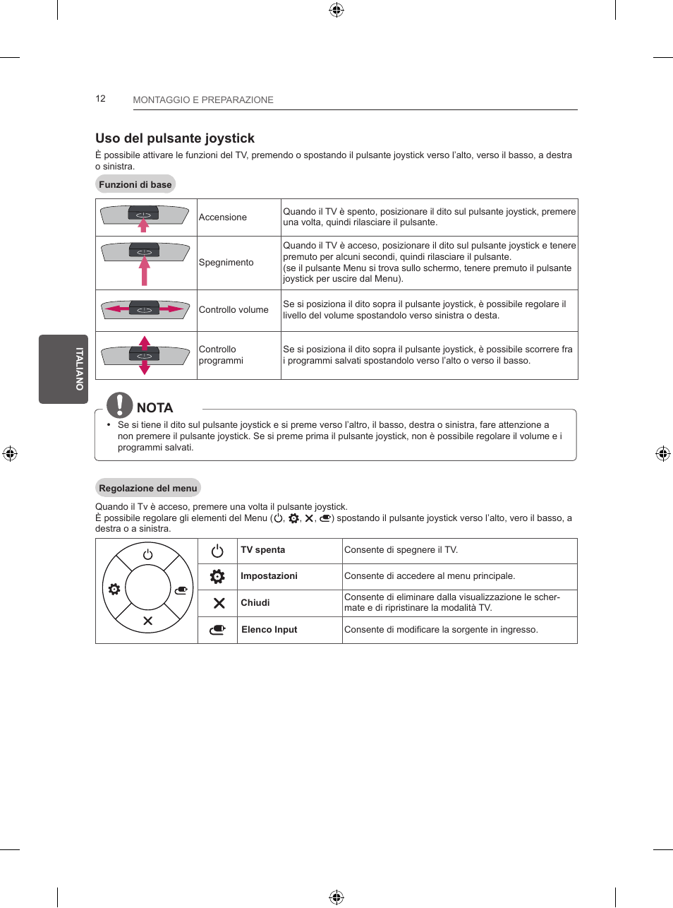 Uso del pulsante joystick, Nota | LG 24LB450B User Manual | Page 99 / 231