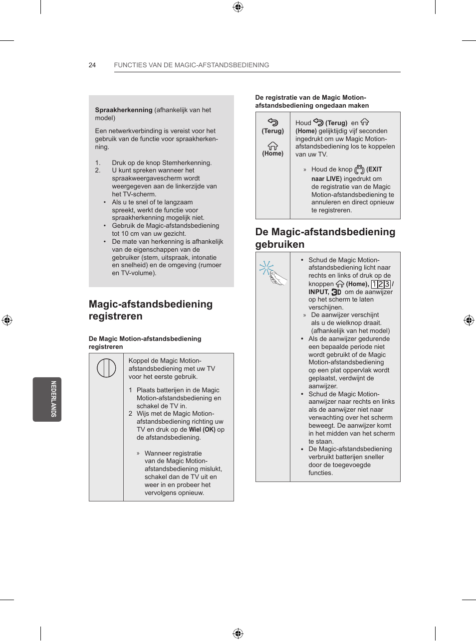 De magic-afstandsbediening gebruiken, Magic-afstandsbediening registreren | LG 55UB830V User Manual | Page 237 / 303