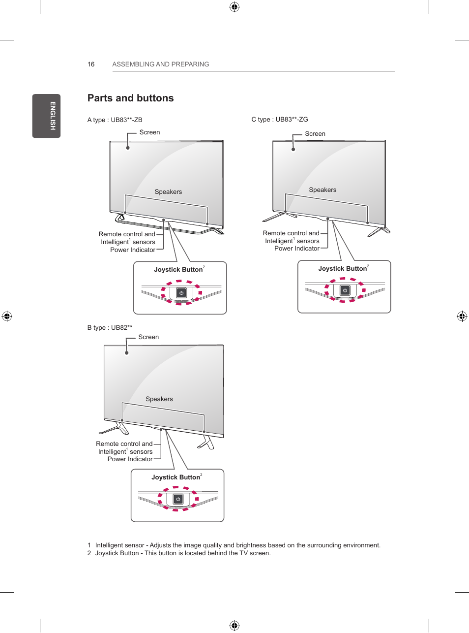 Parts and buttons | LG 55UB830V User Manual | Page 57 / 303