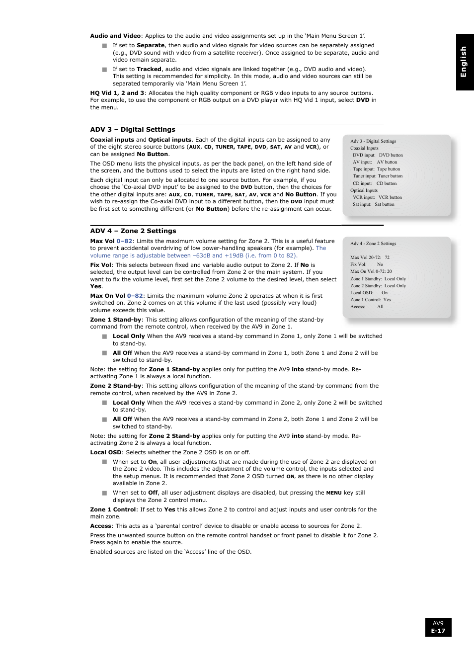 Arcam FMJ AV9 User Manual | Page 17 / 54