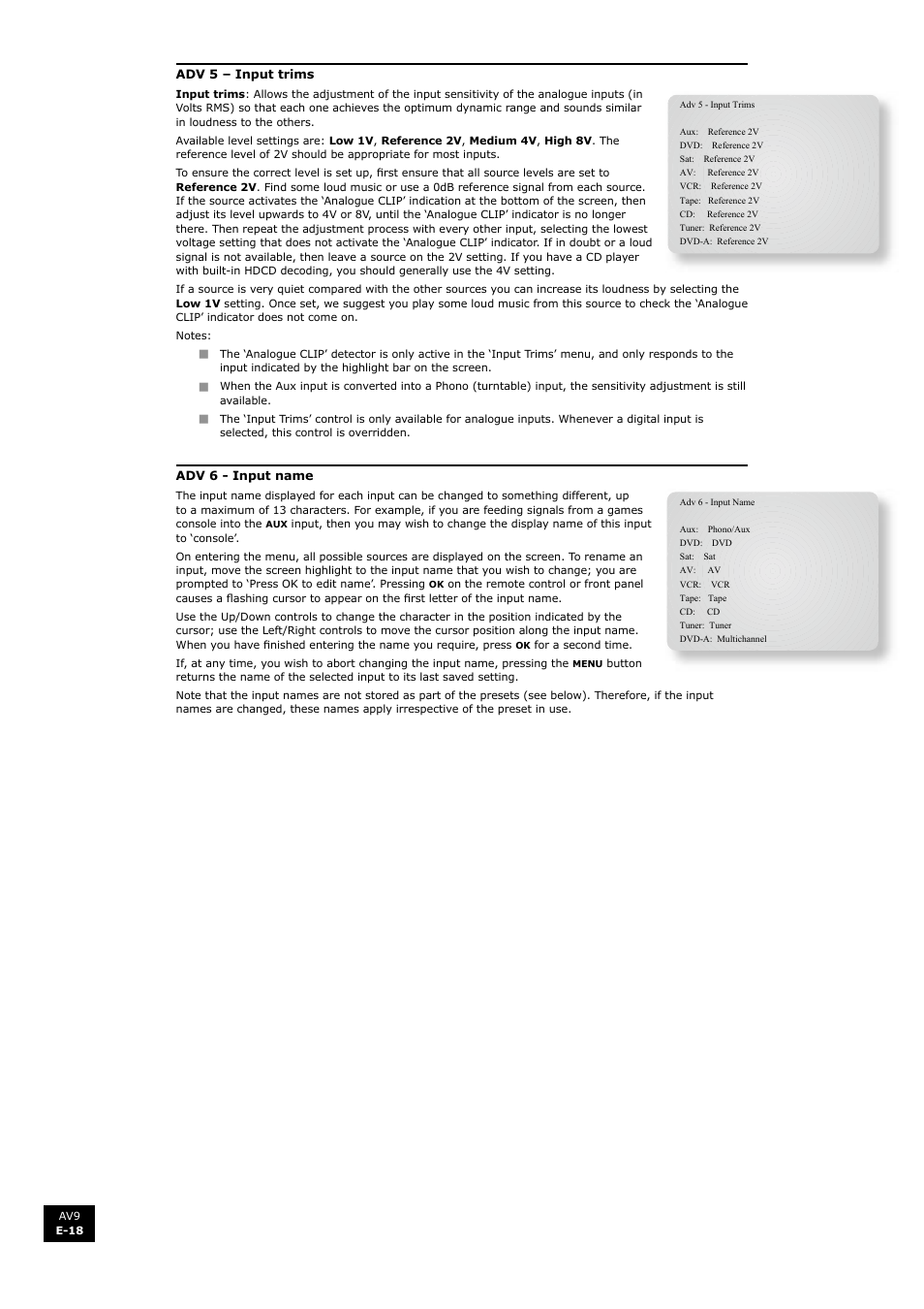 Arcam FMJ AV9 User Manual | Page 18 / 54