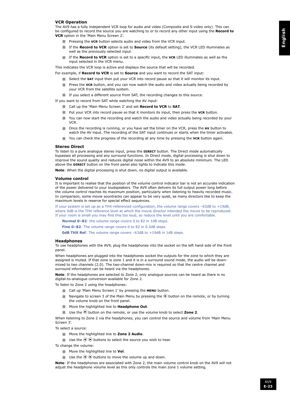 Arcam FMJ AV9 User Manual | Page 23 / 54