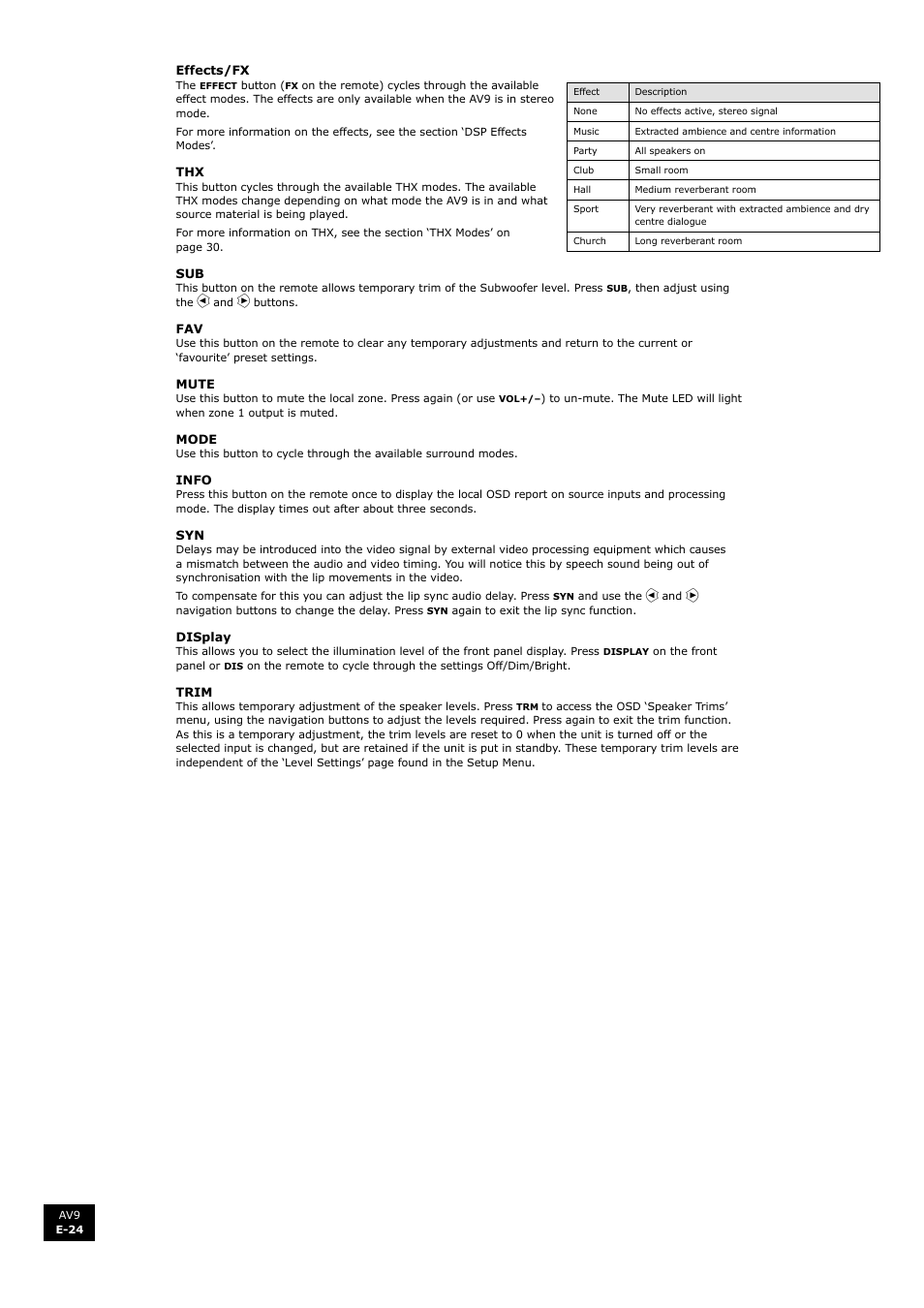 Arcam FMJ AV9 User Manual | Page 24 / 54