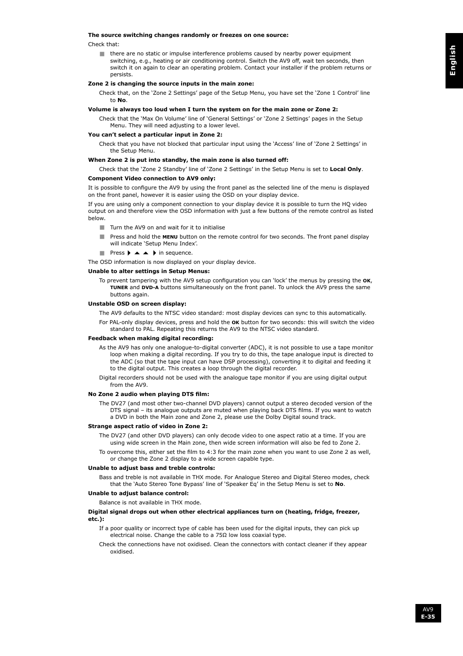 Arcam FMJ AV9 User Manual | Page 35 / 54