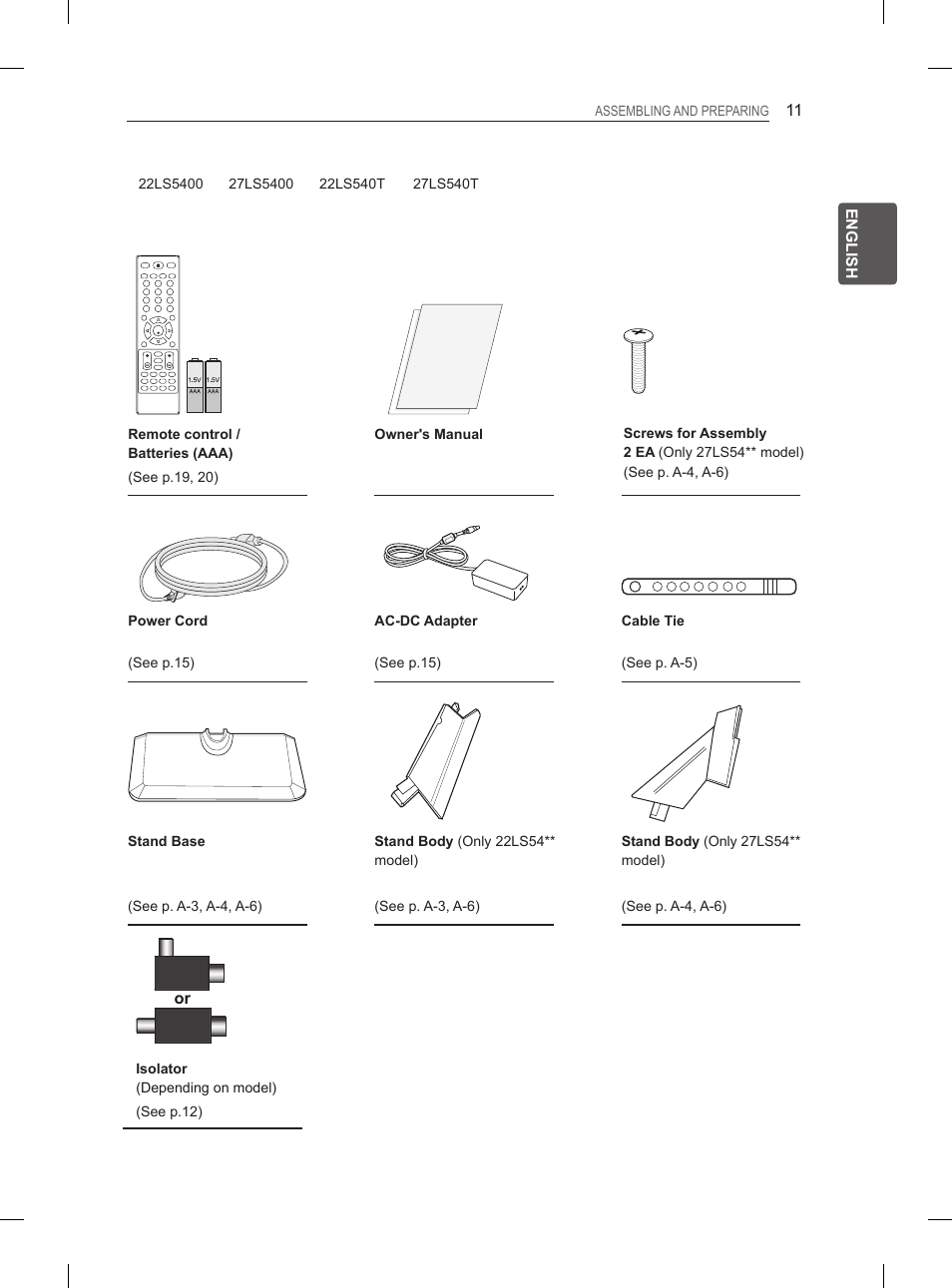 LG 27LS5400 User Manual | Page 19 / 238