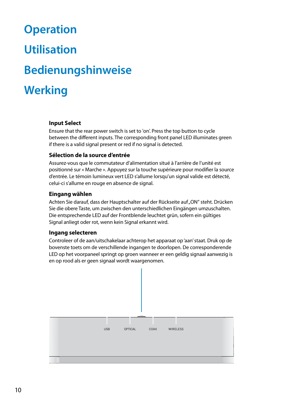 Operation utilisation bedienungshinweise werking | Arcam FMJ rDAC User Manual | Page 10 / 20